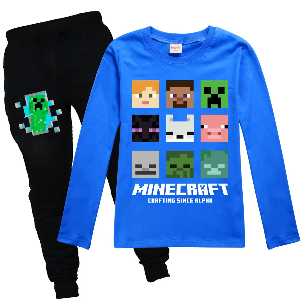 Весенний комплект одежды MINECRAFT для мальчиков и девочек хлопковая детская