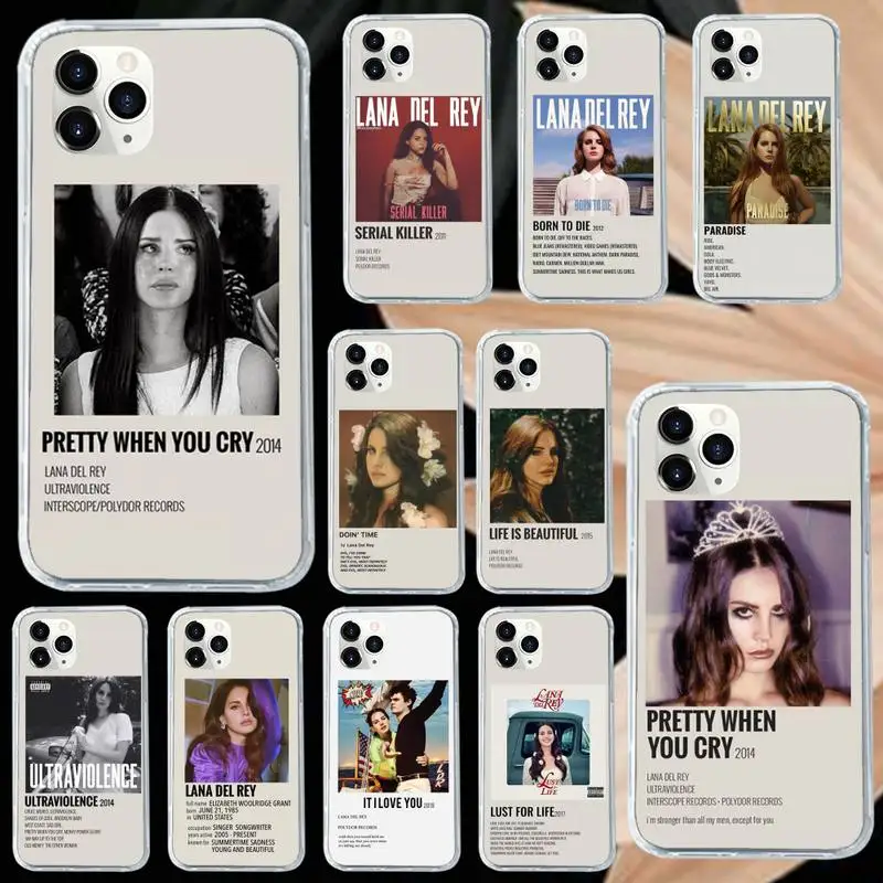 Lana del Rey singer Phone Case Transparent soft For iphone 11 13 12 14 x xs xr pro max mini plus