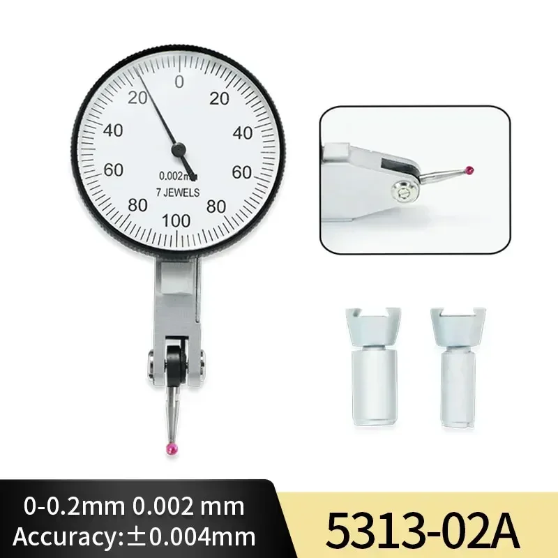 

SHAHE 0-0,2 мм Рычажный индикатор Точность 0,002 мм Циферблатные испытательные индикаторы Рычажный манометр Циферблатный индикатор с красным драгоценным камнем
