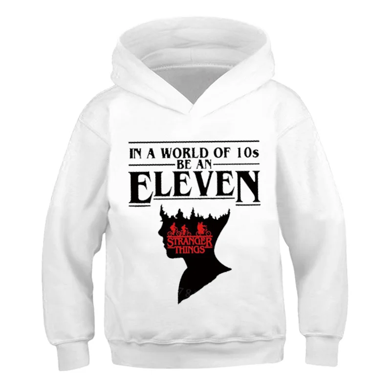 Детская толстовка с капюшоном и принтом очень странные дела |