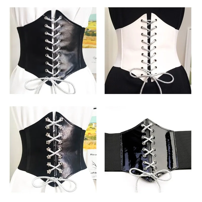 

Women's Corset Sexy Black Top Gothic Clothing Female Underbust Waist Sexy Bustier Bridal Body Slimming Belts Wide Dress Belt