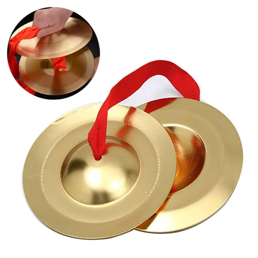 

NEW 1 Pair Cymbals Children Toys Hand Cymbals Copper Hand Finger Cymbals Gong Percussion Musical Instruments