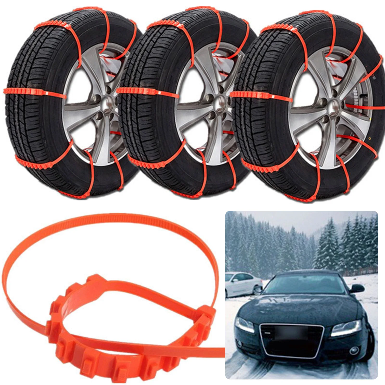 

Universal Car Tires Snow Chains Double Grooves Nylon Car Snow Chains for Mud Road Safety Emergency Chain Adjustable Auto Styling