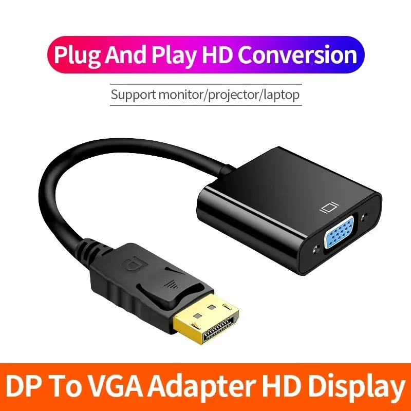 Кабель-адаптер DisplayPort Display Port DP к VGA подходит для ноутбука HDVD проектора DTV TV мужской