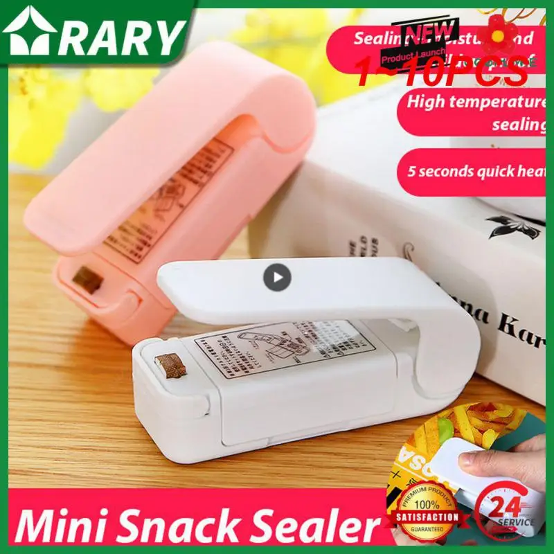 

1~10PCS Mini Heat Bag Sealing Machine Package Sealer Bags Thermal Plastic Food Bag Closure Portable Sealer Packing Kitchen