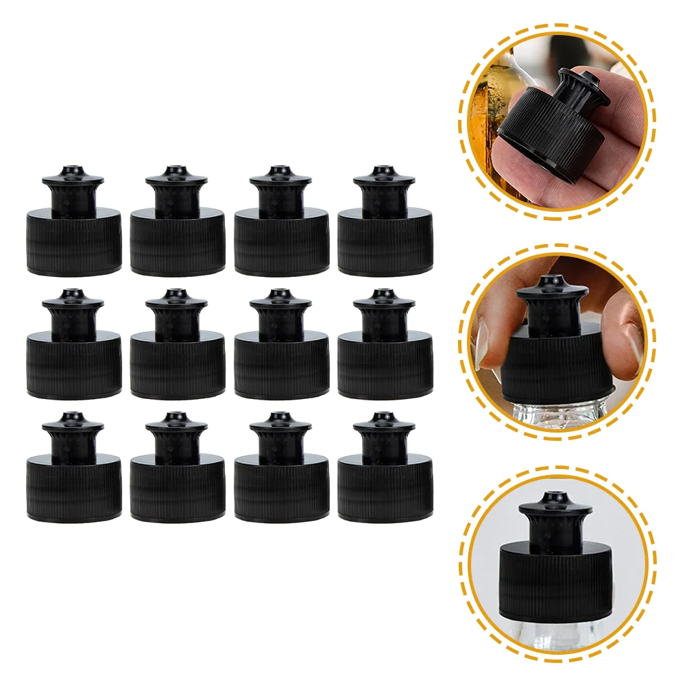 

30 Pcs Sports Cap Plastic Water Bottle Non-spill Screw Tops Caps Reusable Lids Push Pull Bottles Kettle Replacement