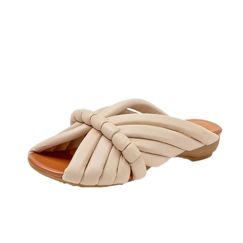 Женские тапочки на плоской подошве повседневные мягкие туфли-лодочки