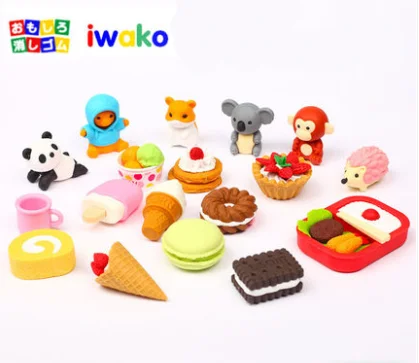 

1 Set Japanese Imported Iwako Cartoon Creative Children's Fun Eraser Cartoon Assembled Three-dimensional Animal Food Modeling