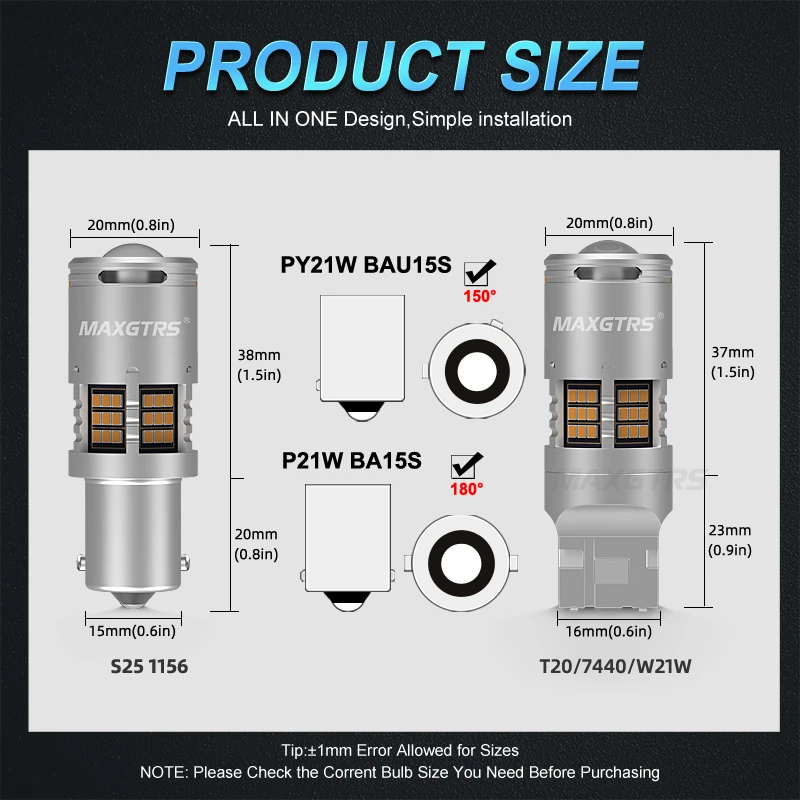 2X супер яркий P21W PY21W светодиодный Canbus без ошибок 26W BA15S 1156 3000Lm BAU15S нет гипер-вспышки
