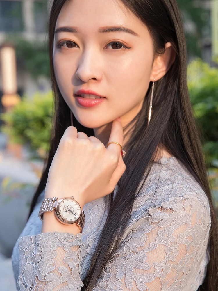 2022 Newest Mechanical Watches for Women Luxury Simple Temperament Silver  Diamond Elegance Waterproof Ladies Wrist Watch enlarge