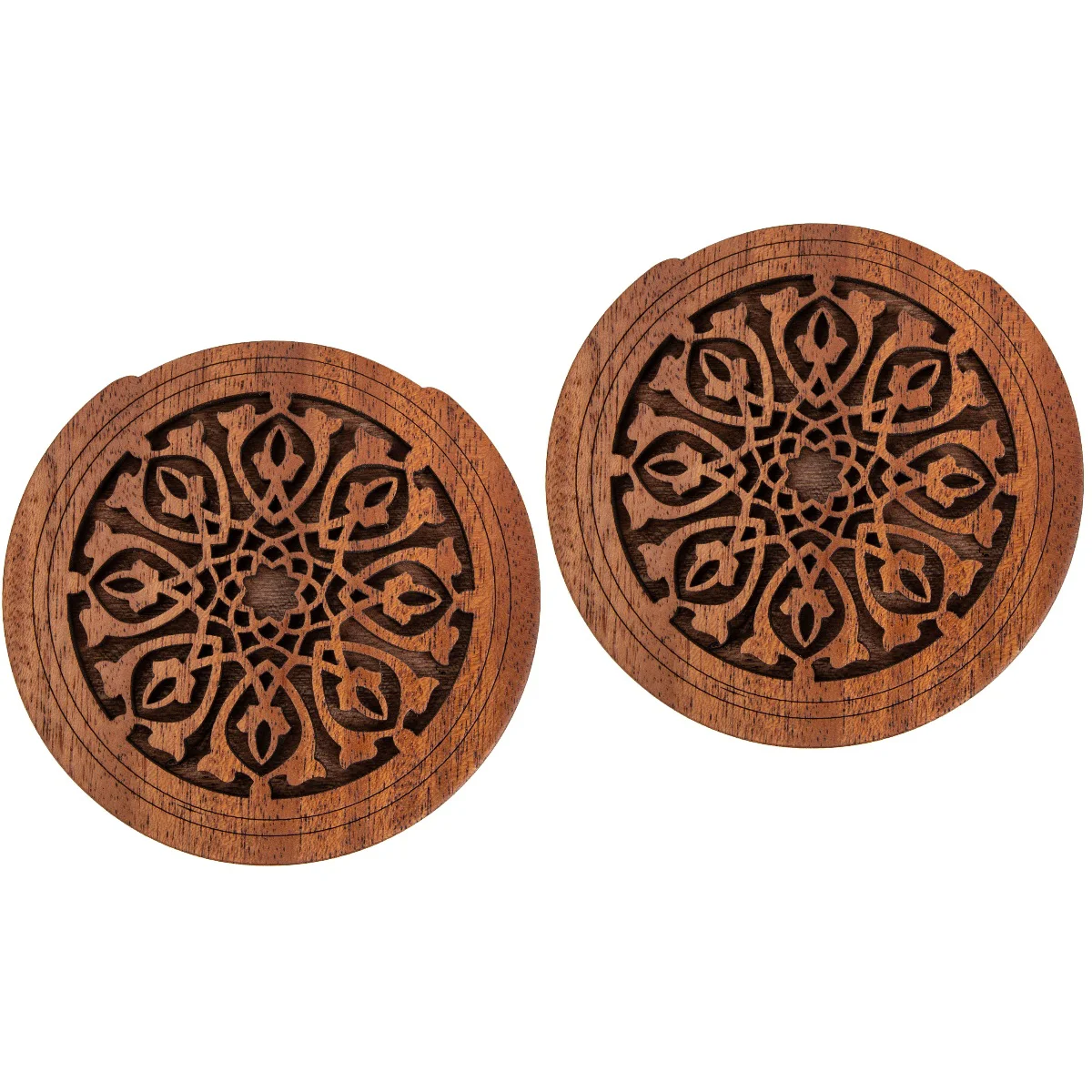 

Set 2 Guitar Sound Hole Cover Acoustic Block Feedback Buffer Wood Covers Accessory
