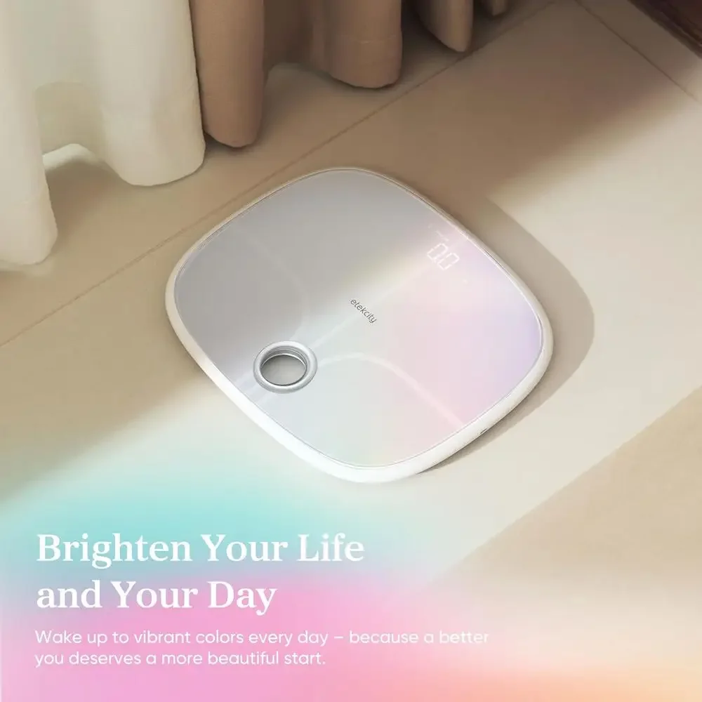 Фото Умные весы FirmHome Store с Bluetooth-синхронизацией, 13 функций: измерение веса, ИМТ, мышечной массы, совместимость с HSA, перезаряжаемые, белые №5