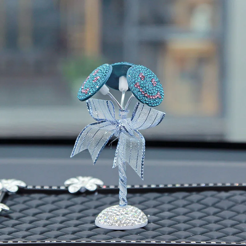 Украшения для автомобиля цветные алмазные украшения Стразы со смайликом дома и