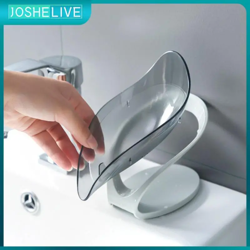 

Portable Bathroom Shower Soap Holder Sponge Storage Tray Soap Holder Container Leaf Shape Soap Box Drain Soap Holder Box Newest