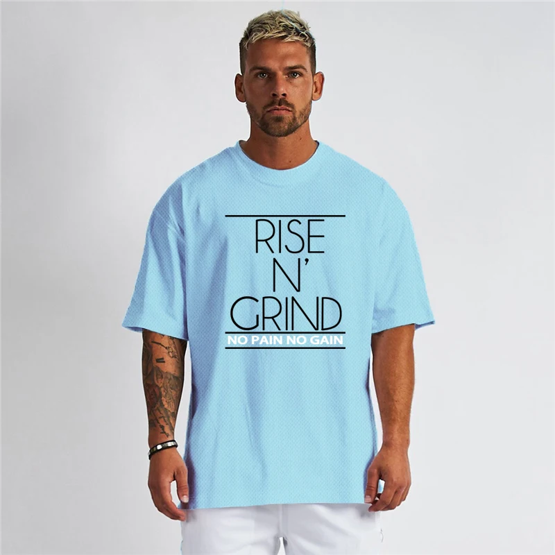 

Men's Fitness Sports Short Sleeved Outdoor Running Loose Five Quarter Sleeved Breathable T-shirt