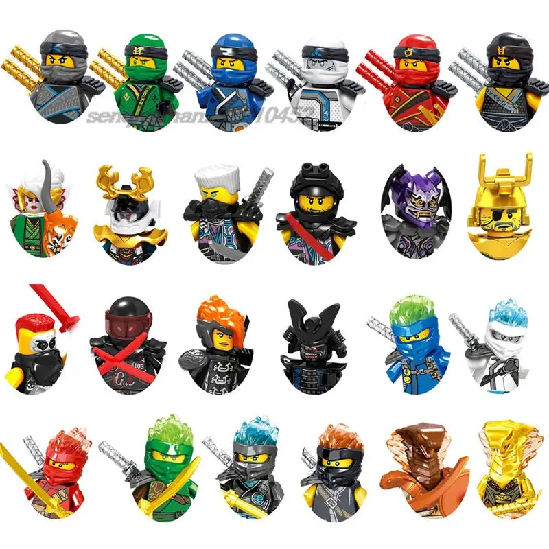 

Disney Ninja Figures Garmadon Jay Zane Kai Nya Lloyd Samukai Cole Harumi Ultra Violet Pyro Snake Building Block Kids Toy