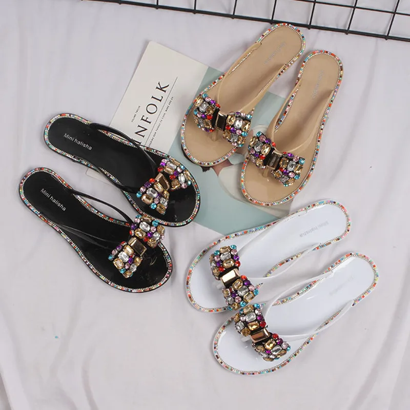 Women Shoes New Fashion Outdoor Beach Open Toe Slides Buckle Strap Sandals Casual Weave Chain Shallow Slippers Flats Shoes