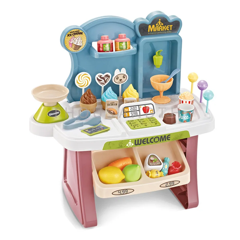 

Ice Cream Candy To Eat Machine Cash Register Candy Bar Kitchen for Kids Mini Things Children Toys Girls 4 To 5 Years