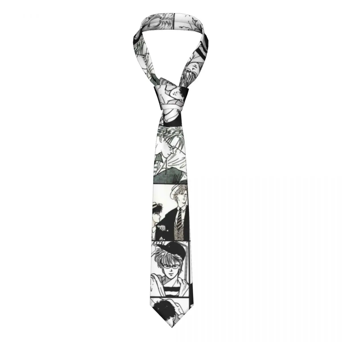 

Ash Eiji Collage Necktie Unisex Silk Polyester 8 cm Narrow Yaoi Anime Banana Fish Neck Ties for Men Daily Wear Cravat Wedding