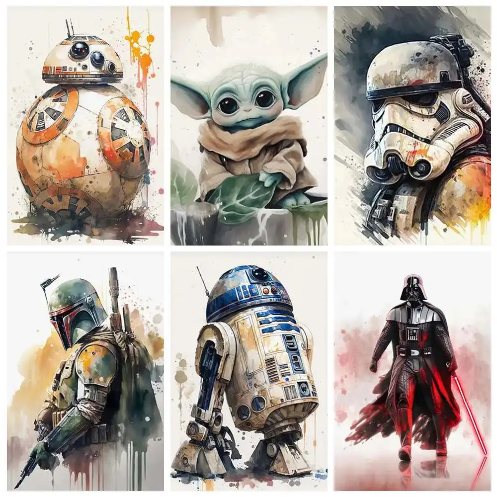 Наборы Алмазной Живописи Полная Круглая Дрель 5D DIY Домашний Декор Звездные Войны