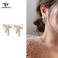 xiaoboacc 925 silver needle full diamond earrings for women fashion bowknot stud earrings jewelry wholesale