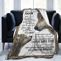 to my son letter printed quilts fleece blankets birthday gifts valentines day holiday throw blankets