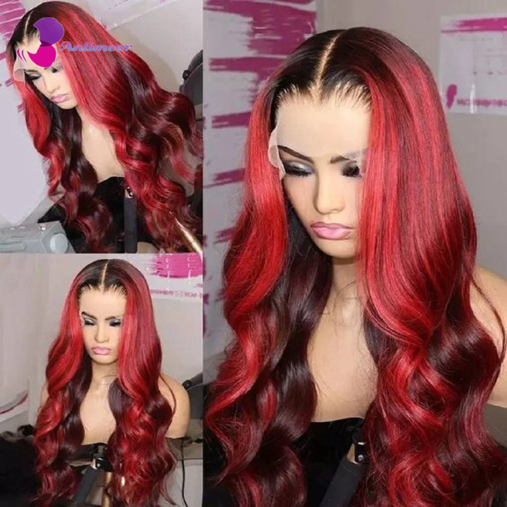 

Burgundy Highlight Wig Body Wave Colored Human Hair Hd Transparent 99J Red Burgundy Brazilian Lace Frontal Wig for Black Women