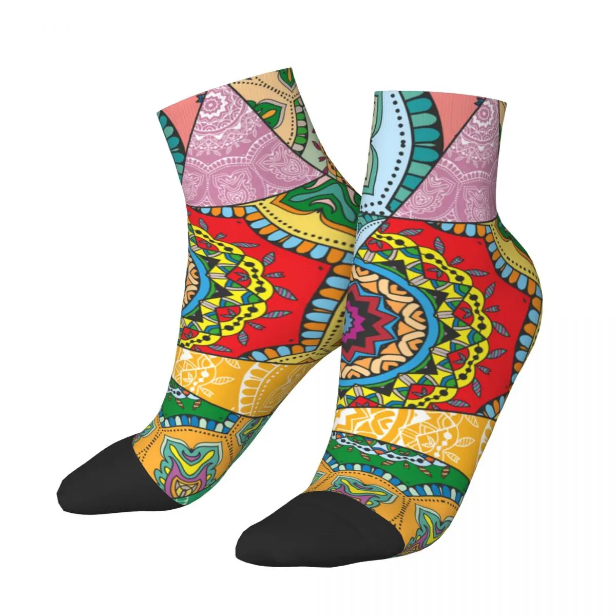 

Socks Polyester Low Tube Vintage Arabic Turkish Mosaic Print Socks Breathable Casual Short Sock