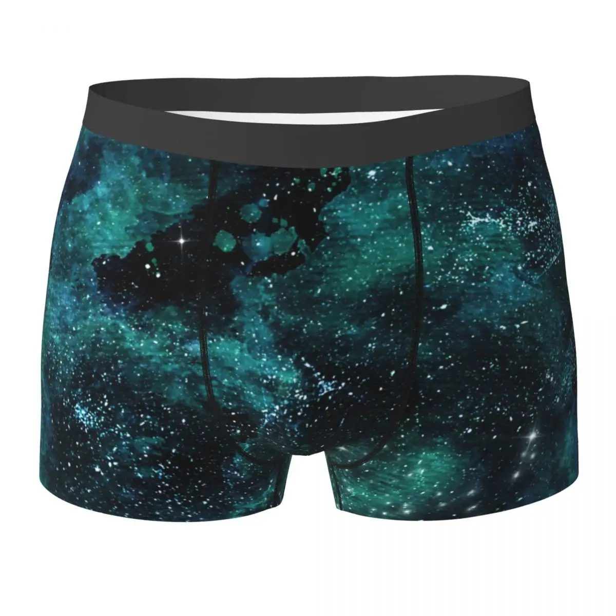 

Teal Galaxy Design Underwear Space Stars Print Pouch High Quality Boxer Shorts Design Boxer Brief Comfortable Men Panties