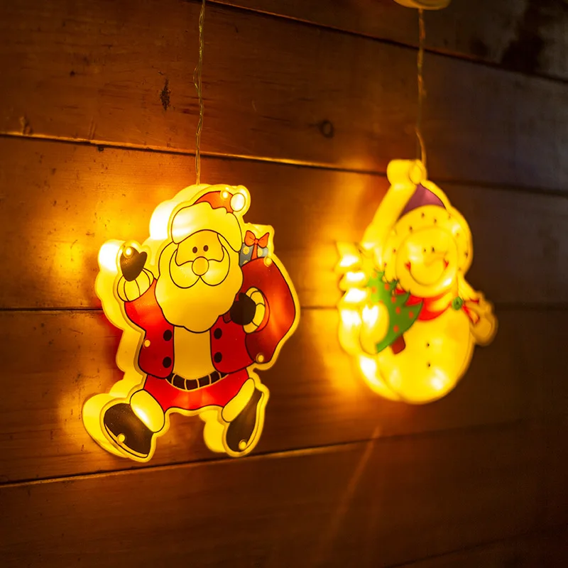 

Christmas Decoration Suction Cup Lights Snowman Santa Claus Holiday Decoration Lights Shopping Mall Window Scene Led Lights 2023