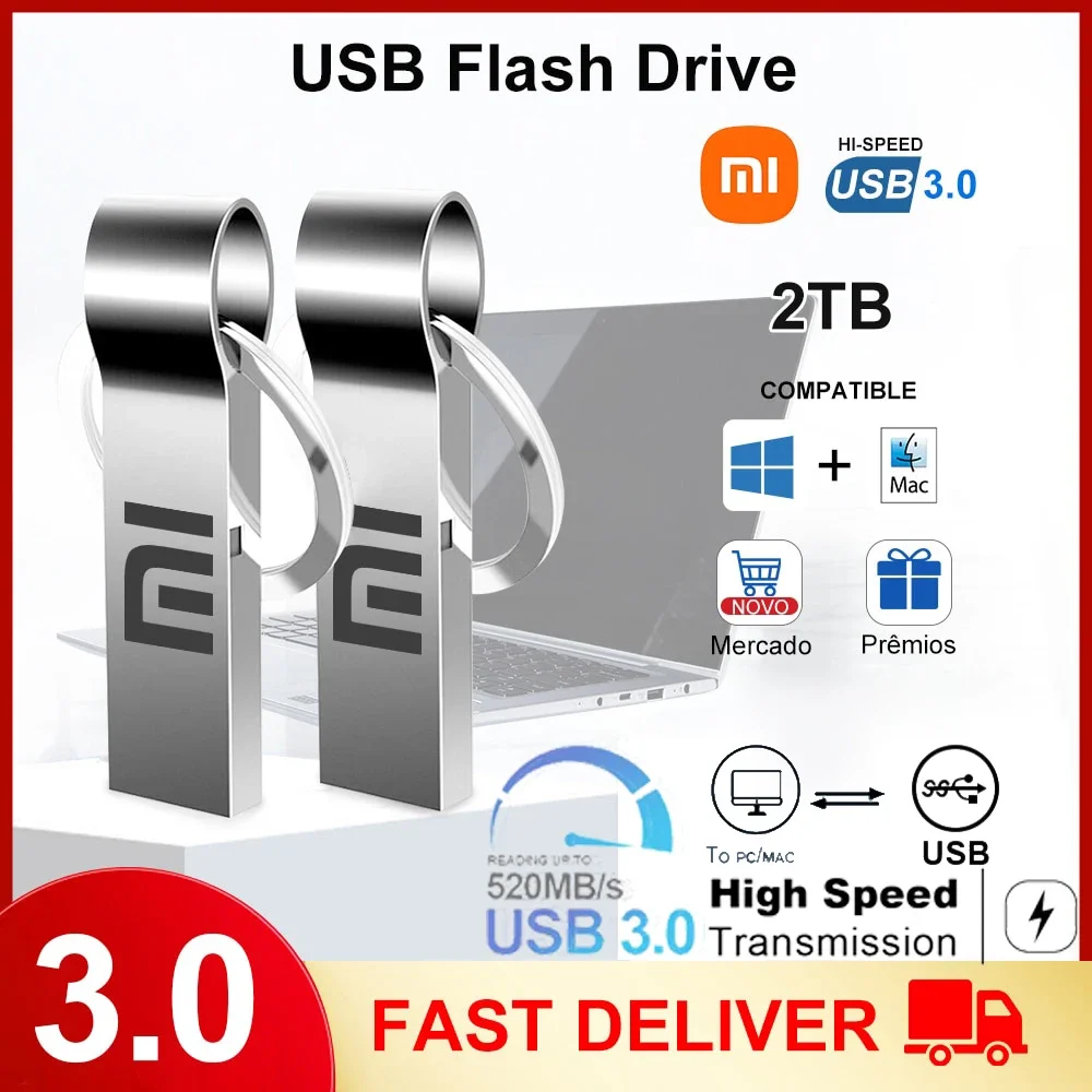 

Metal Xiaomi USB 3.0 High Speed Flash Drive 2TB U Disk Portable Pendrive 1TB For Mobile Computer Storage Devices Memory Stick