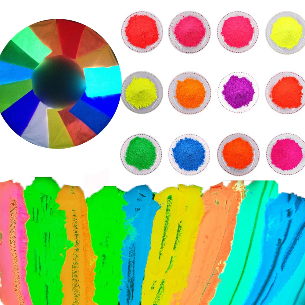 10 г Яркий светящийся порошок 12 цветов долговечный сверхъяркий ультратонкий