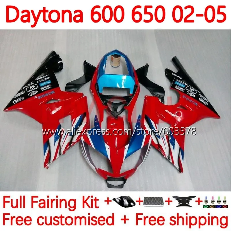 

Body For Daytona600 Daytona 650 600 02-05 Daytona650 2002 2003 2004 2005 red stock blk Daytona 600 02 03 04 05 Fairings 148No.7