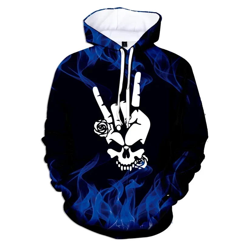 Толстовка мужская с длинным рукавом 3D-принтом в виде пламени