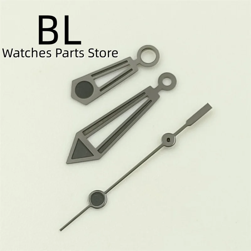 Часы-скелетоны BLIGER черные серебристые синие стрелки с зеленой подсветкой NH34 NH35