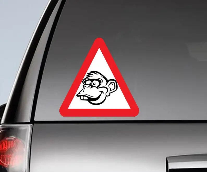 

Monkey sign , Monkey decal, Monkey magnet, Monkey sticker, 5,9x5,9 inch