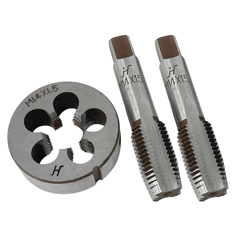 

Reliable M14 x 1 5mm Taper & Plug Tap, M14 x 1 5mm Die Metric Thread Right Hand, High Speed Steel, 3 Piece Set, Use