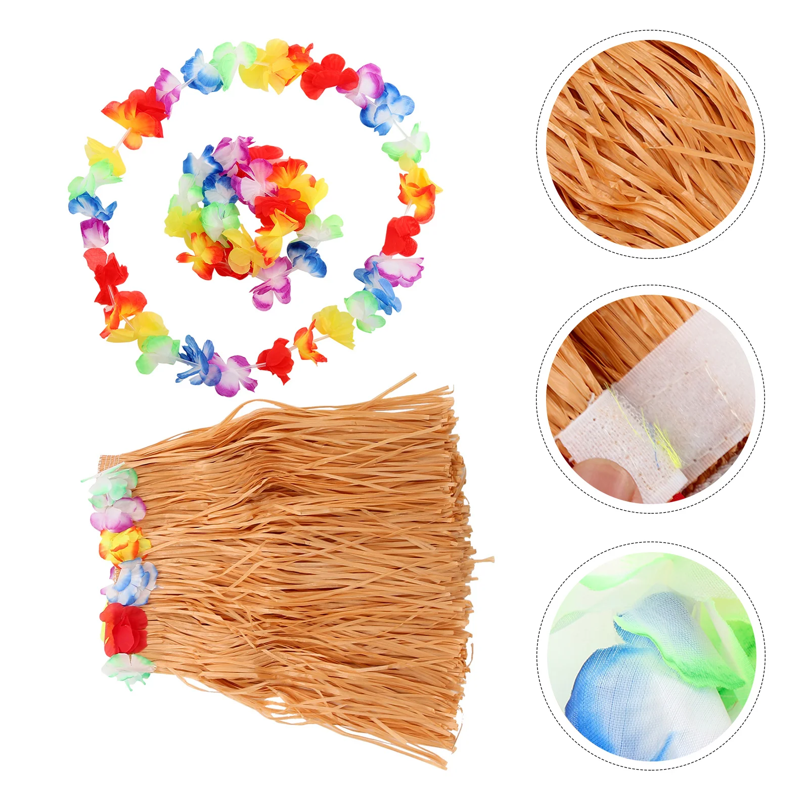 

1 Set Hawaiian Party Supplies Simulation Flower Garland Luau Party Grass Skirt