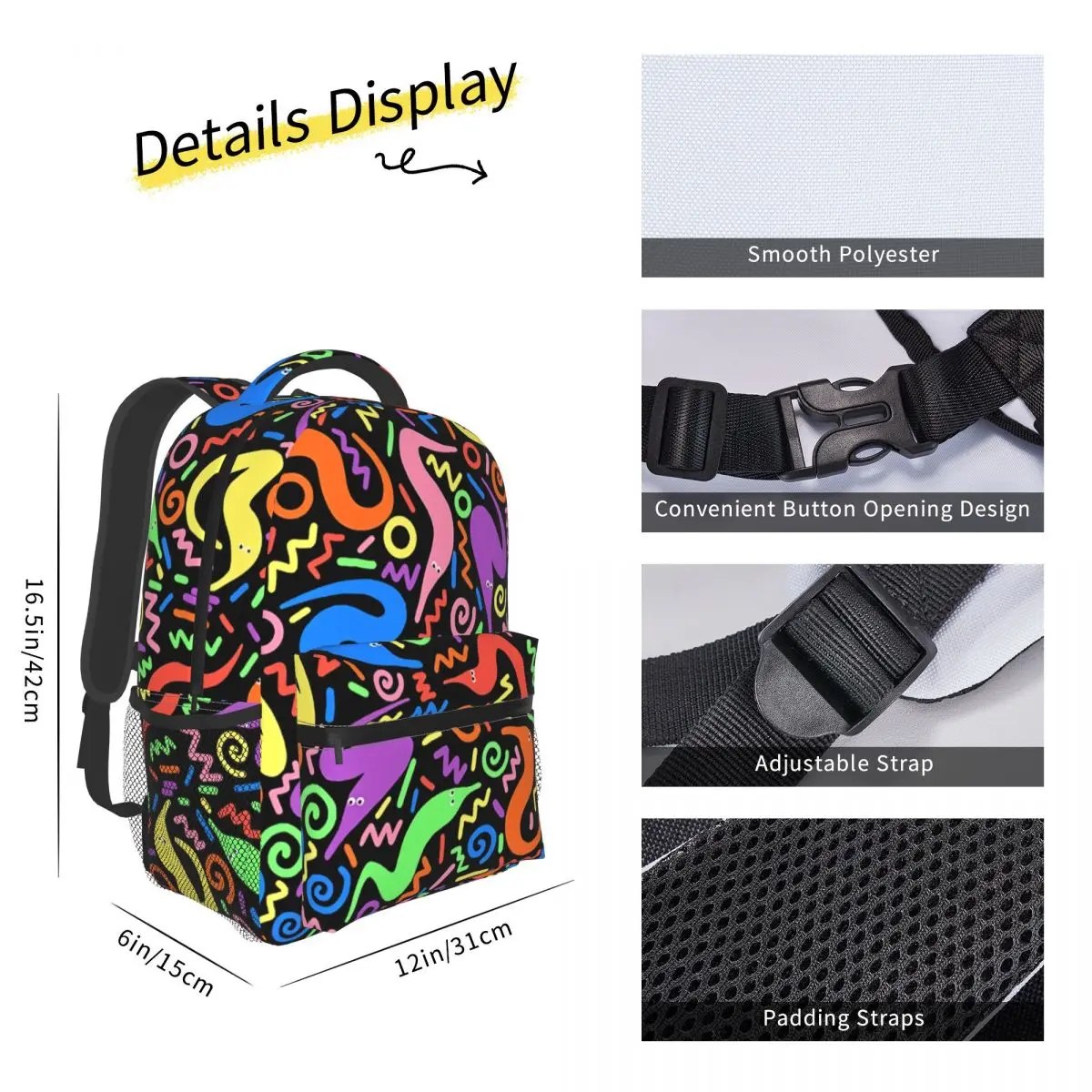 Рюкзак для боулинга в стиле ретро повседневная школьная сумка с принтом червя на