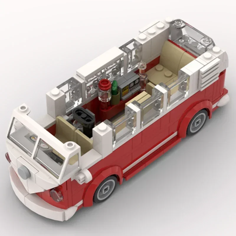 Модель автомобиля Moc строительные кирпичи T1 технология для отдыха модульные