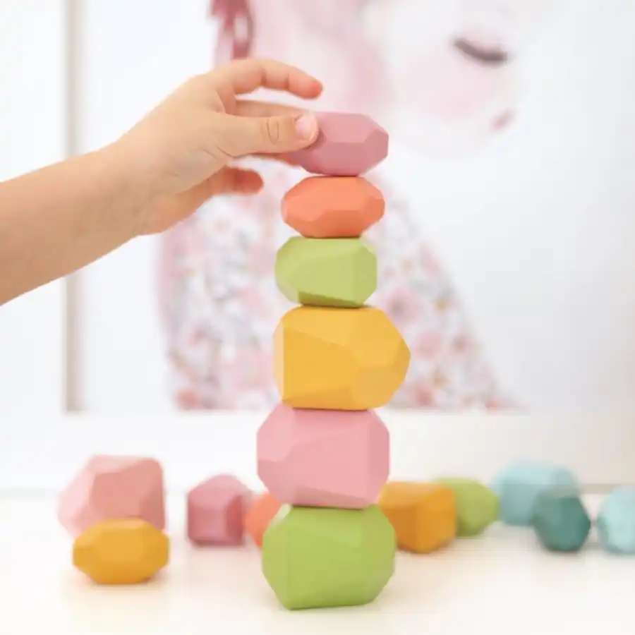 

Деревянные камни монтессори игрушка креативный скандинавский стиль укладки радуги игра Дженга набор балансировки строительные блоки дере...