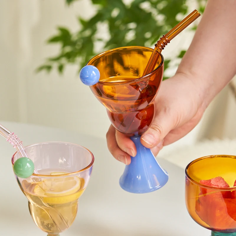 

2023 Handmade Glass Wine Glass Vintage Ice Cream Cereal Bowl Glasses Goblet Glass Cup Drinkware Barware Champagne Glasses whisky