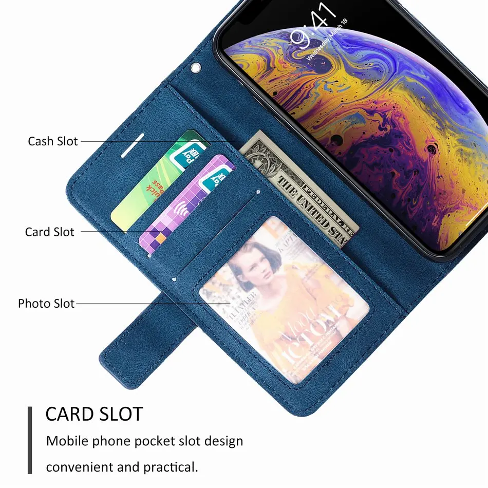 Holster For Etui Samsung Galaxy S8 S9 S10 S10E S20 FE S21 Plus S30 Ultra A52S Leather Flip Wallet Cover Card Slot Book Case D21G