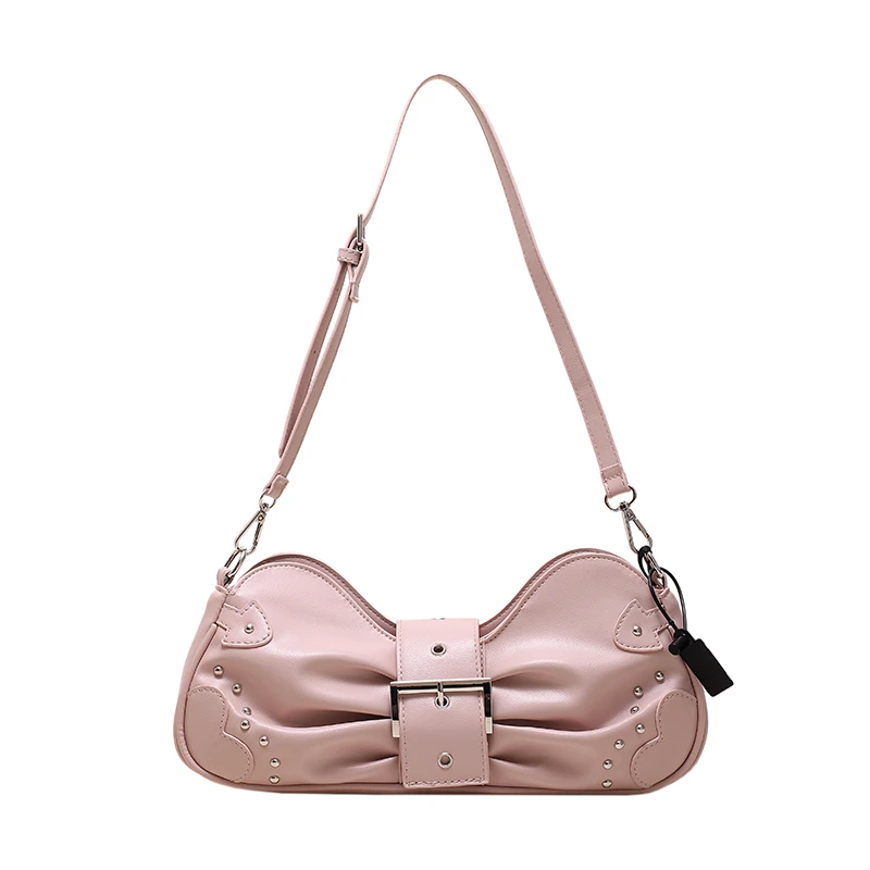 Trendy Design Ruched Bow Handbags and Purses Women Shoulder Bags 2023 Underarm Totes Ladies Messenger Bag High Quality