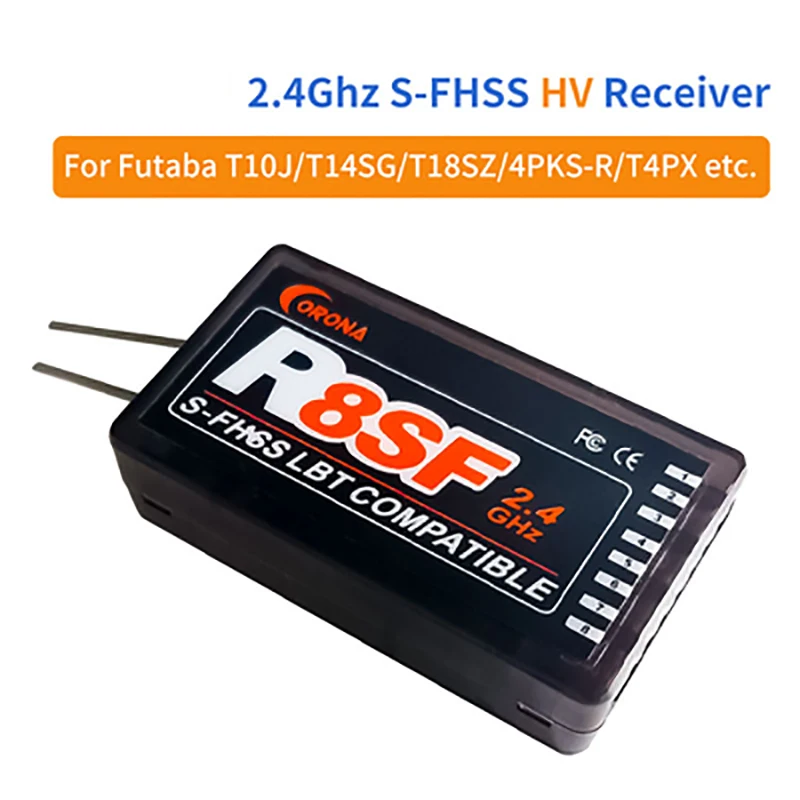 Ресивер Corona 2,4G R8SF 8CH S-FHSS/FHSS совместимый с FUTABA S-FHSS T6J T6K T8J T10J 14SG 16SZ 18MZ 4PLS пульт дистанционного управления