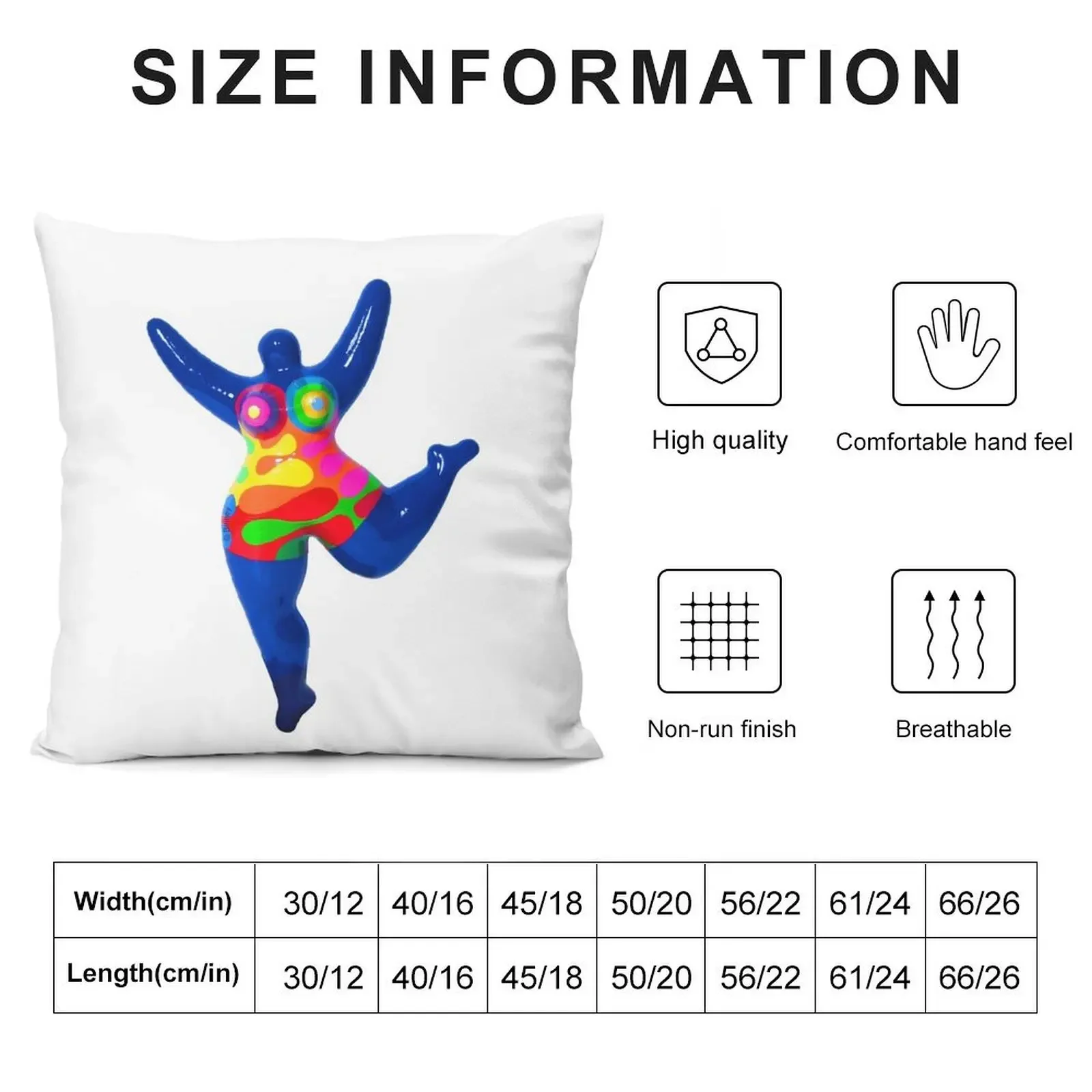 Синяя наволочка Nana Biriney-tribute to Niki de Saint Phalle декоративные подушки для кровати