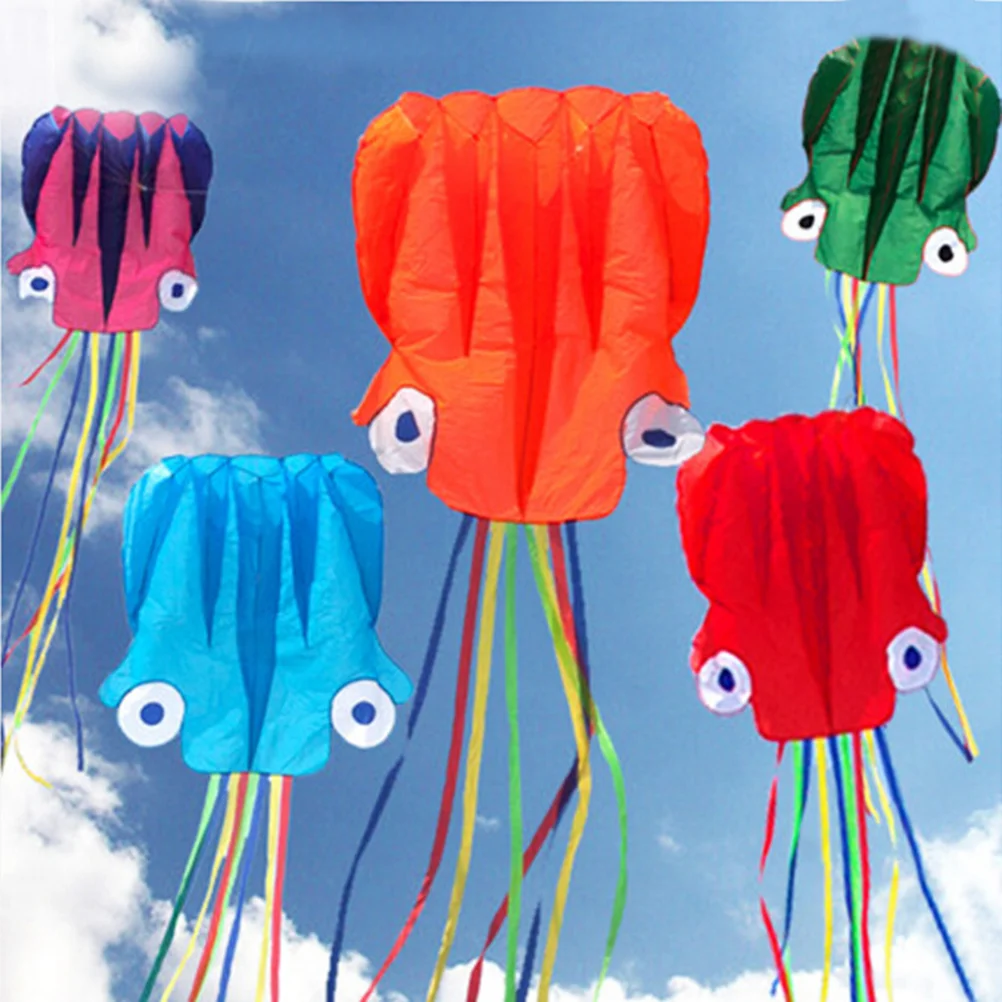 Воздушный змей-осьминог ручной работы большой легкий флаер легко запускаемый в