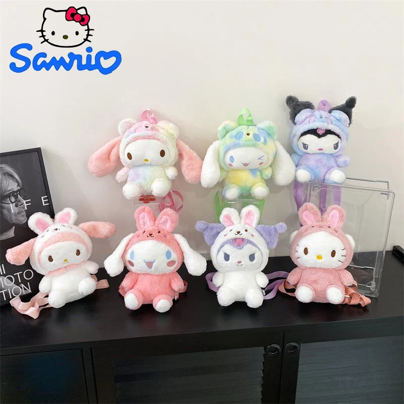 

Kawaii Sanrio Plush Doll Bag Hello Kitty My Melody Plushies Toy Kuromi Cinnamoroll Backpack Y2K Sweet Girl Shoulder Bag Kid Gift