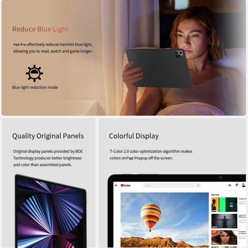 BDF Global Version 10,1-дюймовые планшеты 4G LTE Телефонный звонок Восьмиядерный процессор 8 ГБ ОЗУ 256 ГБ ПЗУ Google Play Dual SIM Dual WiFi Tablet PC (art.: 3920cddaee089) - 3920cddaee089
