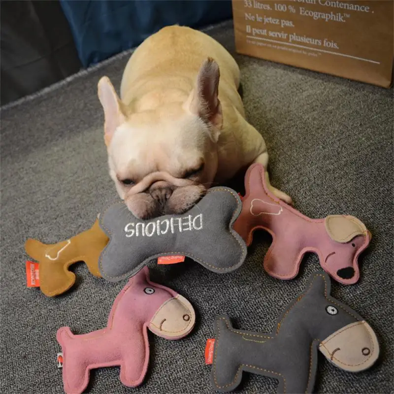 

Puppy Pet Toys Bite Resistant Noise-making Dog Toy Creative Cowhide Chewable Toy